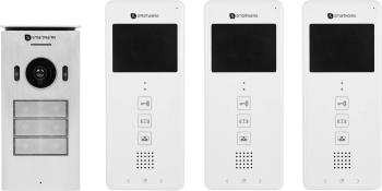 Smartwares DIC-22132 domové videotelefón 2 linka kompletný set pre 3 domácnosti biela