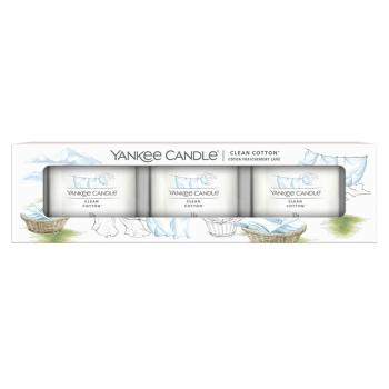 YANKEE CANDLE Votívna sviečka Clean Cotton 3 x 37 g