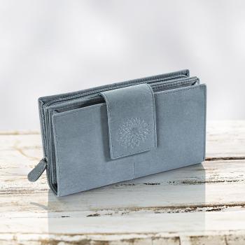Dámska peňaženka kožená Dahlia, kouřovo modrá