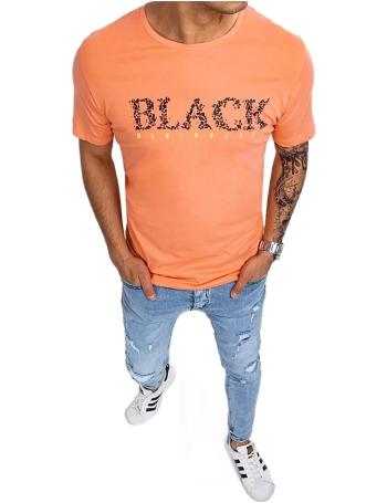 Svetlo oranžové pánske tričko s nápisom black vel. XL