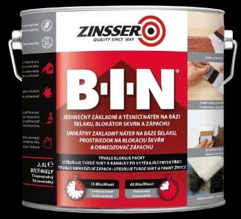 ZINSSER BIN - Rýchloschnúci náter a blokátor škvŕn biela 2,5 L