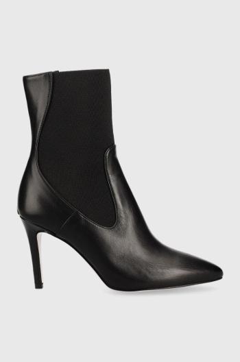 Kožené členkové topánky Liu Jo Rose 05 dámske, čierna farba, na vysokom podpätku, SXX643P006222222