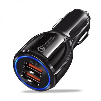 WOZINSKY WCC-02 Nabíjačka do auta 2X USB Quick Charge 3.0 čierna