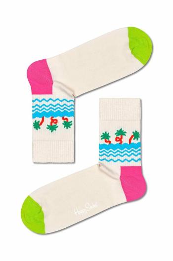 Ponožky Happy Socks Palm Beach 1/2 Crew biela farba