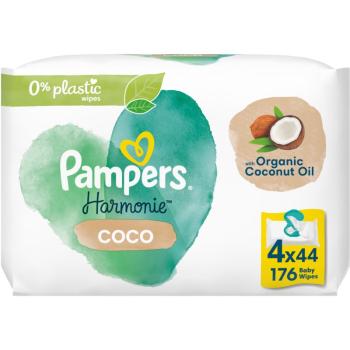 Pampers Harmonie Coconut Pure vlhčené čistiace obrúsky pre deti 4x44 ks