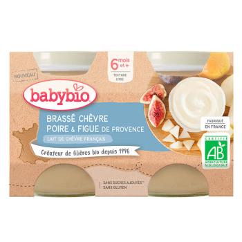 BABYBIO Brassé z kozieho mlieka hruška figa 2x 130 g