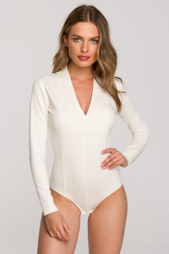 Smotanové priliehavé body s výstrihom S327