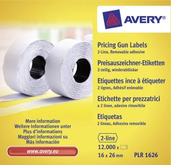 Avery-Zweckform cenovky PLR1626 premiestniteľné Šírka etikety: 26 mm Výška štítku: 16 mm biela 12000 ks