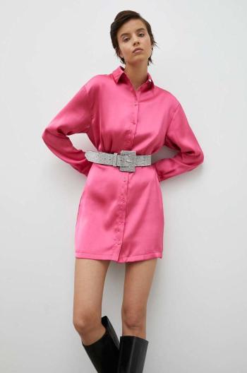 Šaty Samsoe Samsoe ružová farba, mini, rovný strih