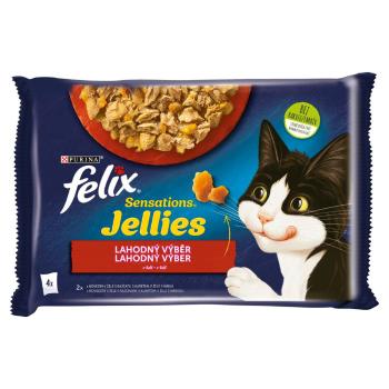 FELIX Sensations Jellies Multipack 4x85g s hovädzím a kuraťom v och. želé