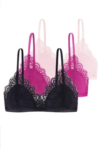 Sada tří podprsenek braletek Dorina D001807LA087 - DORO3X0114/čierna/fuchsia/ružová / XXL DOR1B042-3X0114