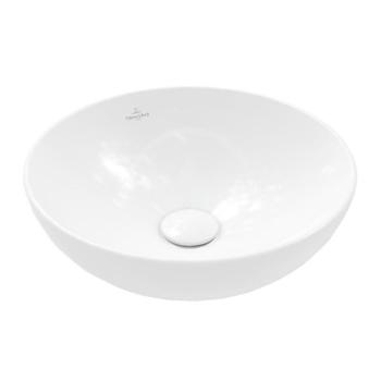 VILLEROY & BOCH - Loop&Friends Umývadlo na dosku, priemer 380 mm, bez prepadu, CeramicPlus, Stone White 4A4501RW