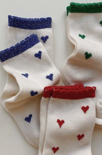 Detské ponožky Konges Sløjd 3-pak biela farba