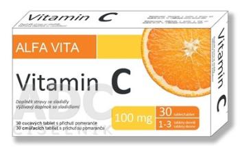 Alfa Vita Vitamin C 100 mg cmúľanie s príchuťou pomaranča 30 tabliet