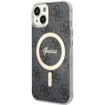 Guess 4G IML MagSafe Kompatibilný Zadný Kryt na iPhone 13 Black (GUHMP13MH4STK)