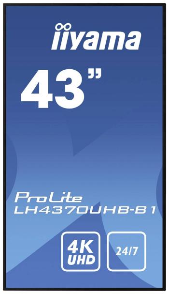Iiyama ProLite LH4370UHB-B1 Digital Signage Display En.trieda 2021: G (A - G) 108 cm 42.5 palca 3840 x 2160 Pixel 24/7