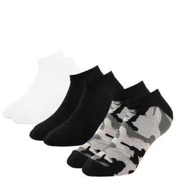 DIESEL - 3PACK gray camo členkové ponožky -43-46