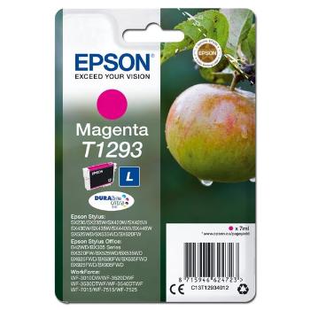 Epson originál ink C13T12934012, T1293, magenta, 485str., 7ml, Epson Stylus SX420W, 425W, Stylus Office BX305F, 320FW, purpurová