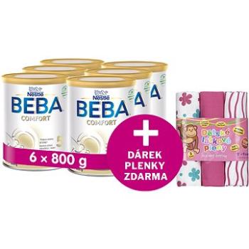 BEBA COMFORT 5,  6× 800 g + T-Tomi plienky ružové kvetiny (8593893789692)