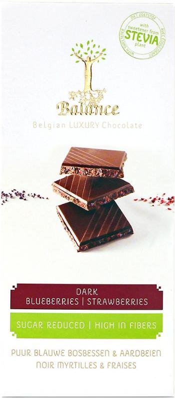 Balance Horká čokoláda s čučoriedkami a jahodami 85 g