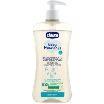 Chicco Baby Moments jemný detský šampón na vlasy a telo 500 ml