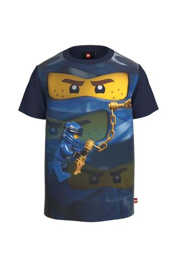 Detské tričko Lego Ninjago tmavomodrá farba, vzorované