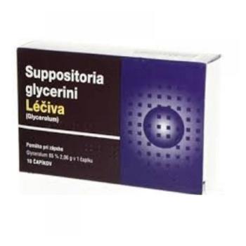 SUPPOSITORIA Glycerini léčiva sup 2,06 g  10 čapíkov