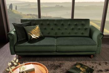 LuxD Dizajnová rozkladacia sedačka Talise 220 cm zelený zamat