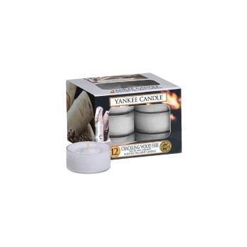 Súprava 12 vonných sviečok Yankee Candle Crackling Wood Fire, doba horenia 4 h