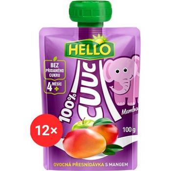 HELLO CUUC 100% ovocná kapsička s mangom 12× 100 g (8590014639171)