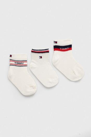 Detské ponožky Tommy Hilfiger 3-pak béžová farba