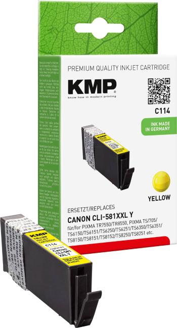 KMP Ink náhradný Canon CLI-581Y XXL kompatibilná  žltá C114 1578,0209