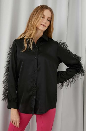 Košeľa Answear Lab dámska, čierna farba, regular, s klasickým golierom