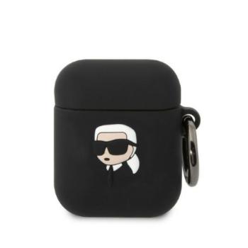 Karl Lagerfeld 3D Head puzdro na AirPods 1/2, čierne