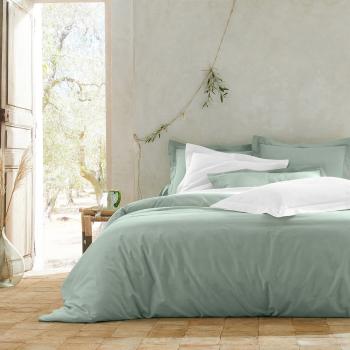 Blancheporte Jednofarebná posteľná súprava zn. Colombine z polycotonu zelenkastá napínacia plachta 90x190cm