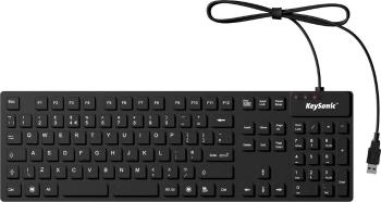 Keysonic KSK-8030 IN (UK) USB klávesnica anglická, QWERTY čierna silikónová membrána, plne zapečatené, IP68, vodotesné (