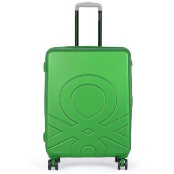 United Colors of Benetton Skořepinový cestovní kufr ULTRA LOGO Large 100 l - zelená