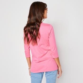 Blancheporte Jednofarebné tričko s 3/4 rukávmi ružová 52