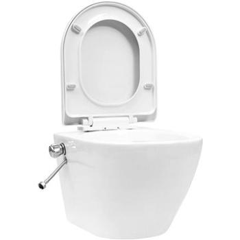 Závesné WC bez oplachového kruhu s funkciou bidetu keramické biele (145781)