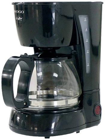 SOGO Human Technology CAF-SS-5655 kávovar čierna  Pripraví šálok naraz=4 sklenená kanvica, funkcia uchovania teploty