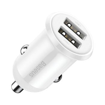 BASEUS GRAIN PRO Nabíjačka do auta 2x USB biela