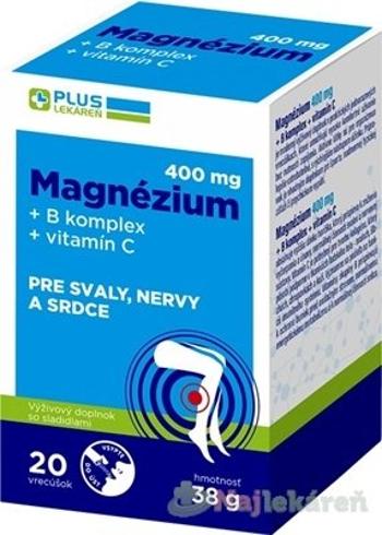 Plus Lékáreň Magnézium 400 mg+B komplex+Vitamín C vrecúška 20 ks