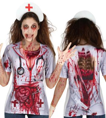 Guirca Dámske tričko s potlačou - Zombie zdravotná sestra