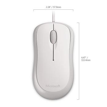 Microsoft Myš Basic Optical Mouse Mac/Win, 800DPI, optická, 3tl., drôtová USB, biela, klasická