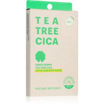 NATURE REPUBLIC Green Derma Tea Tree Cica After Care Spot Patch lokálna starostlivosť pre pleť vysušenú a podráždenú liečbou akné 60 ks