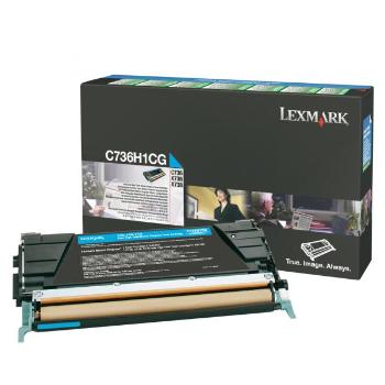 Lexmark originál toner C736H1CG, cyan, 10000str., high capacity, return, Lexmark C736, X736, X738, O