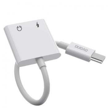 Dudao L13T adaptér USB-C / 3.5mm mini jack, biely (L13T white)