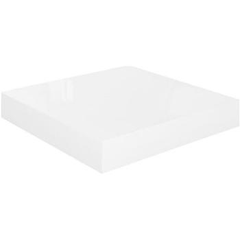 Shumee plávajúca nástenná biela vysoký lesk 23×23,5×3,8 cm MDF, 323739