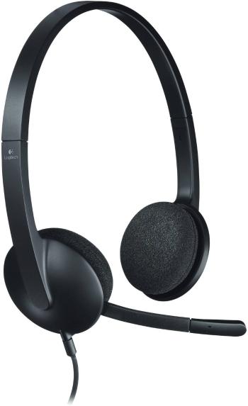 Logitech H340 headset k PC s USB káblový na ušiach čierna
