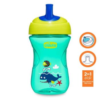 CHICCO Hrnček Advanced so slamkovým náustkom 266 ml, zelený 12m+